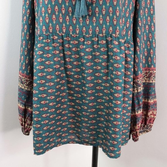 Lascana for Venus Women's L Ethnic Boho Long Sleeve Babydoll Blouse Top - Picture 5 of 8